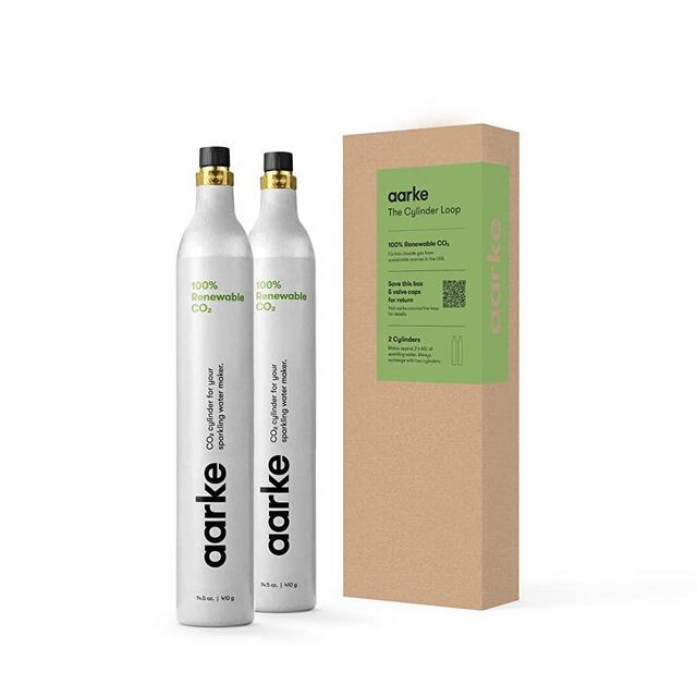 aarke (425g / 60L, 2-Pack) CO2 Carbonator Soda Machine Refill Cylinder | Compatible with All aarke Carbonator & Most Soda Machines | Makes Up-To 120L of Carbonated Water