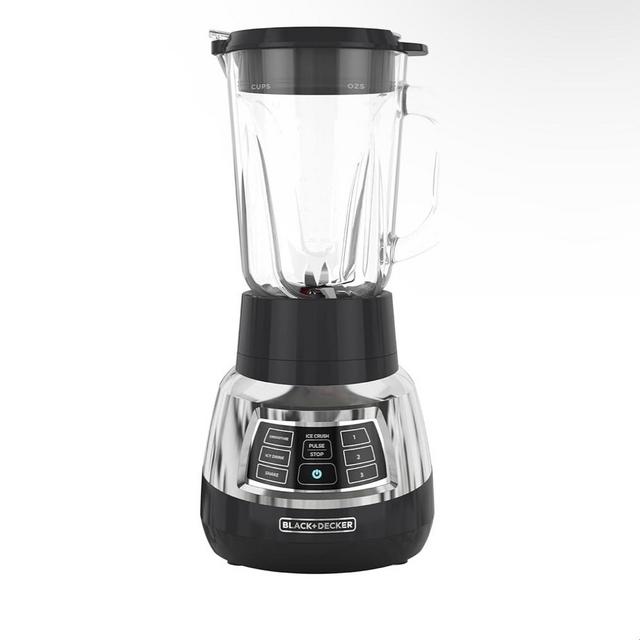 BLACK+DECKER BL1400DG-P Quiet Stainless Steel Blender with Cyclone Glass Cup