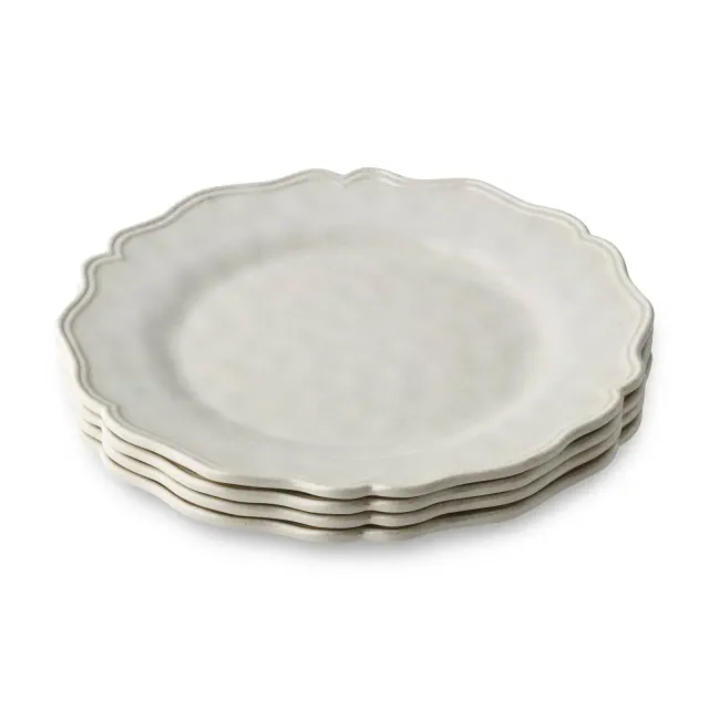 Certified International 11" Isabella Cream Crackle Melamine Dinner Plates