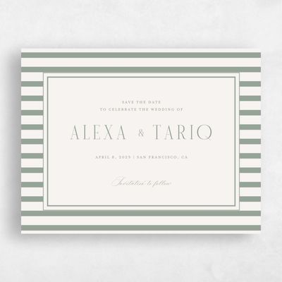Sage, Green Wedding Save the Date - Azelie Landscape