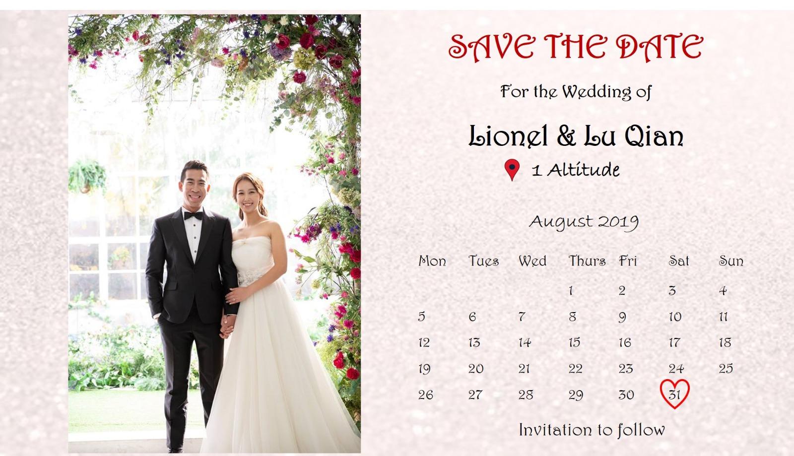 The Wedding Website of LIONEL LEE and LU QIAN
