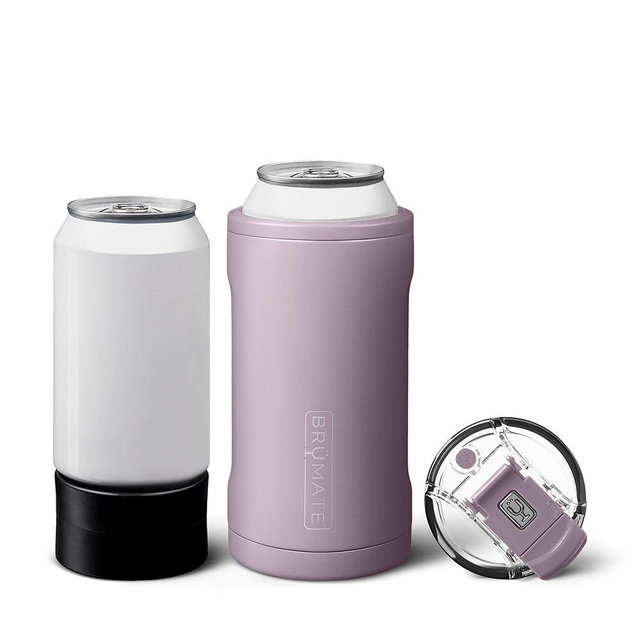 BrüMate Hopsulator Trio 3-in-1 Insulated Can Cooler for 12oz / 16oz Cans + 100% Leak Proof Tumbler with Lid | Insulated for Beer, Soda, and Energy Drinks (Lilac Dusk)