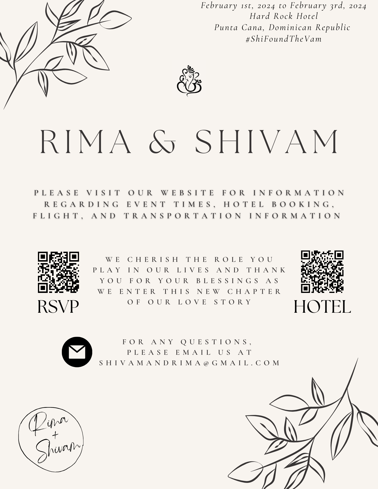 The Wedding Website of Shivam Patel and Rima Patel