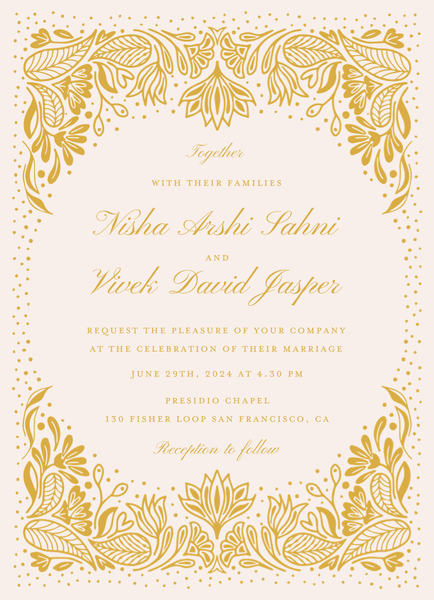 Taneja Portrait | Linen | Zola Wedding Invitations