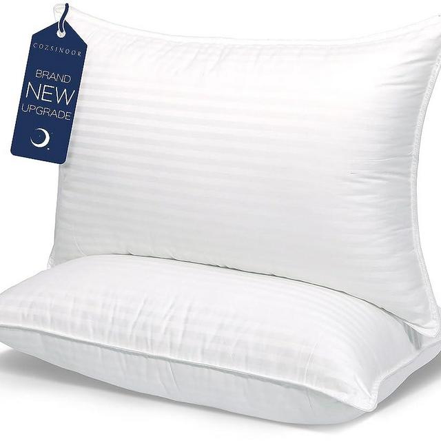 COZSINOOR Queen Size Cooling Bed Pillows for Sleeping: Hotel Quality, Set of 2 - Down Alternative Microfiber Filled for Back, Stomach, Side Sleepers, Breathable, and Skin-Friendly