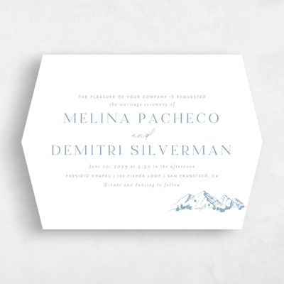 Blue Diamond Wedding Invitation - Crispin Landscape