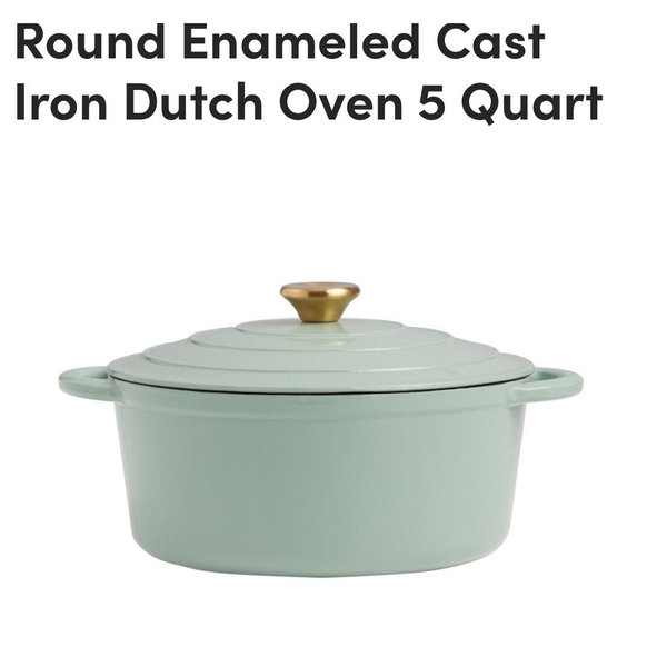 Round Enameled Cast Iron Dutch Oven 5 Quart - World Market