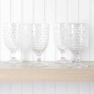 Chauncey Hobnail Handmade Goblet, Set of 4