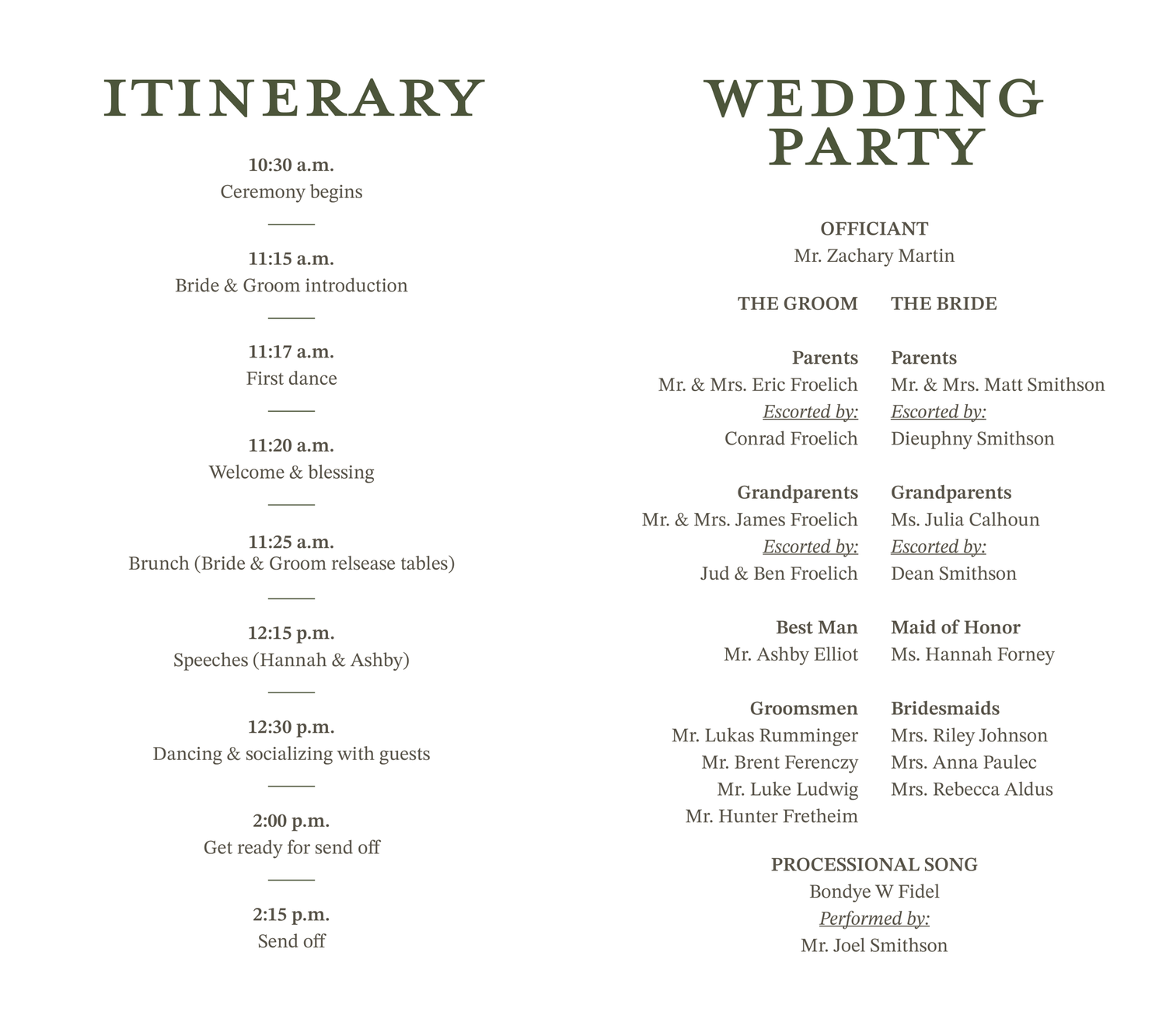 The Wedding Website of Conrad Froelich and Kaylea Smithson