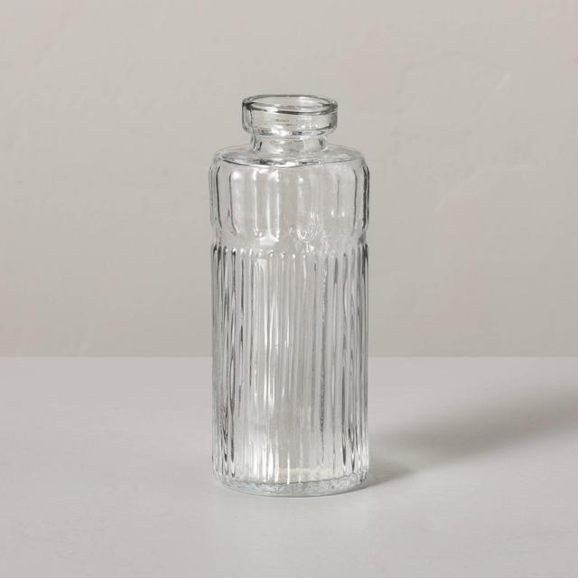 Medium Ribbed Clear Glass Bud Vase - Hearth & Hand™ with Magnolia