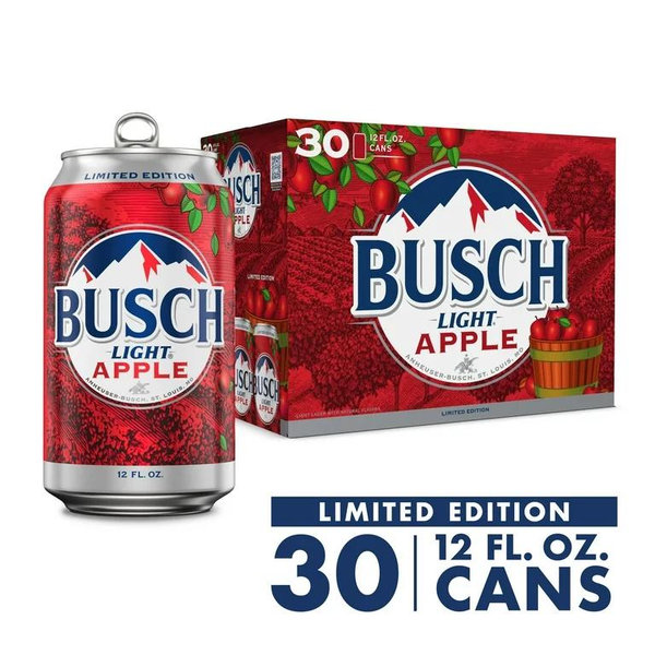Busch Light Apple American Lager 30 Pack 12 fl. oz. Cans
