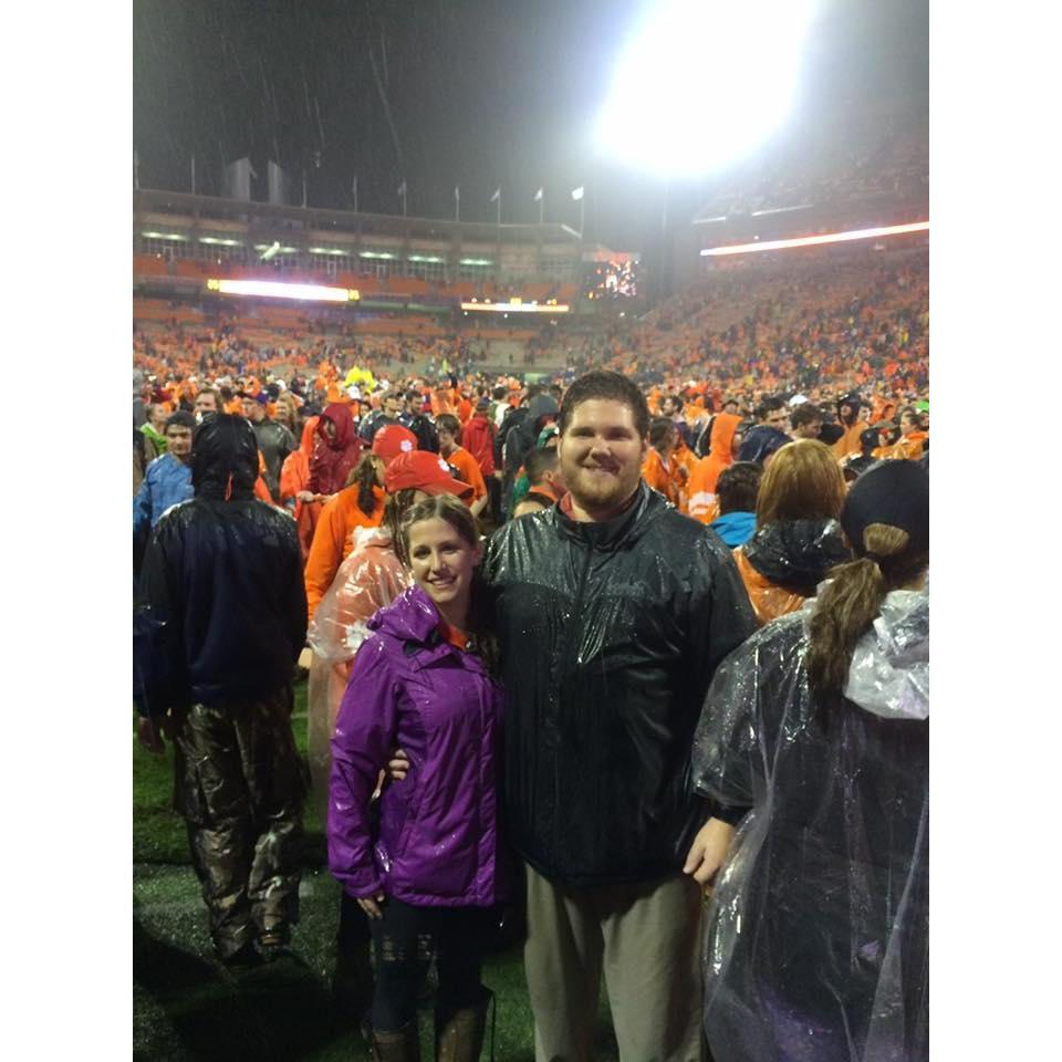 Soaked through but still smiling because Clemson beat Notre Dame