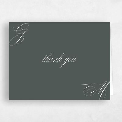 Dark Seaweed, Green Wedding Thank You - Conques Landscape