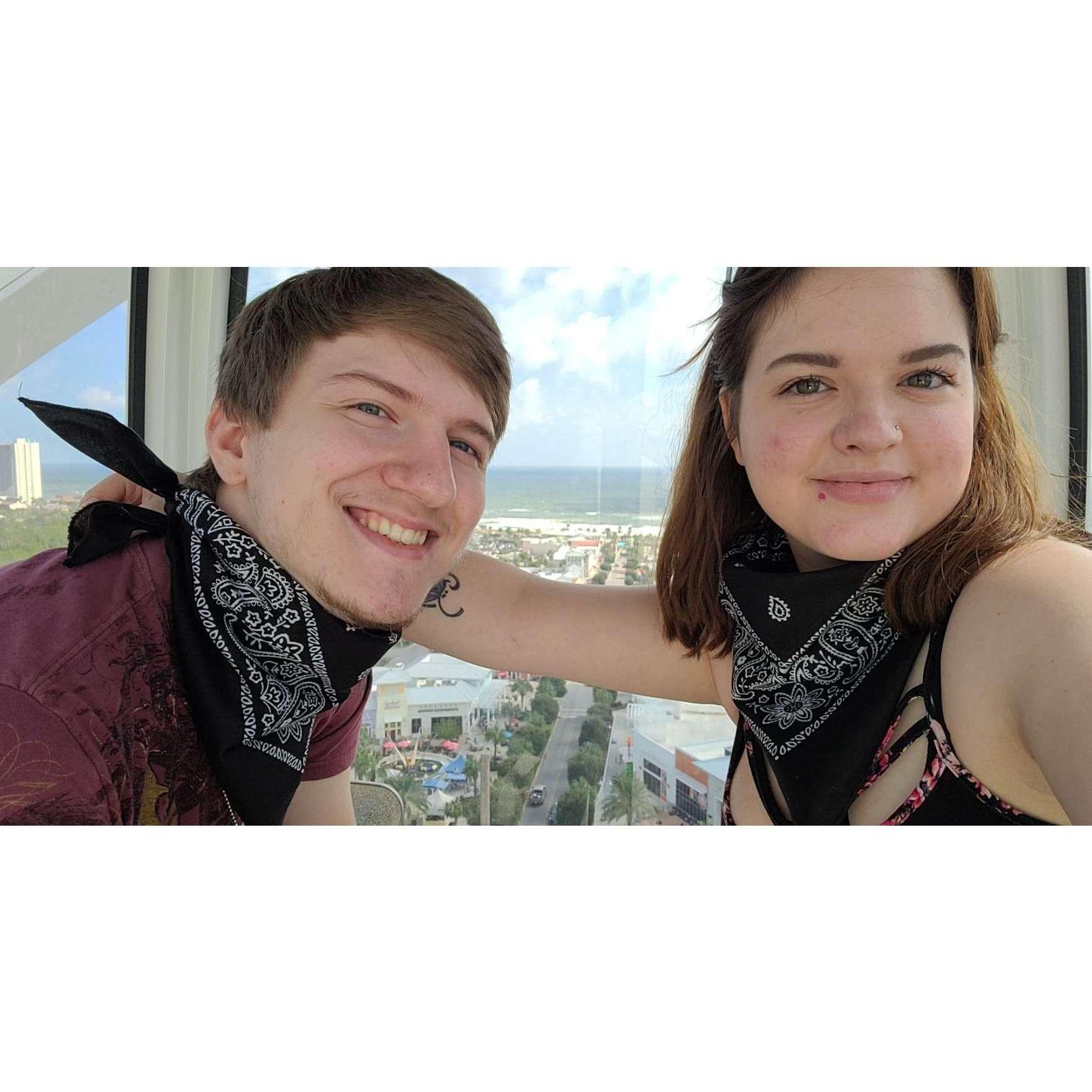 Our first week together, this is when we both went on the Sky Wheel.