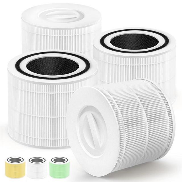 4-Pack Core 300-RF Compatible with Levoit Replacement Filter Core 300 300S P350 Core300-P, Fit Part# Core 300-RF P350-RF H13 True HEPA Filters B07RSZSYNC B087R7ZFPB, White