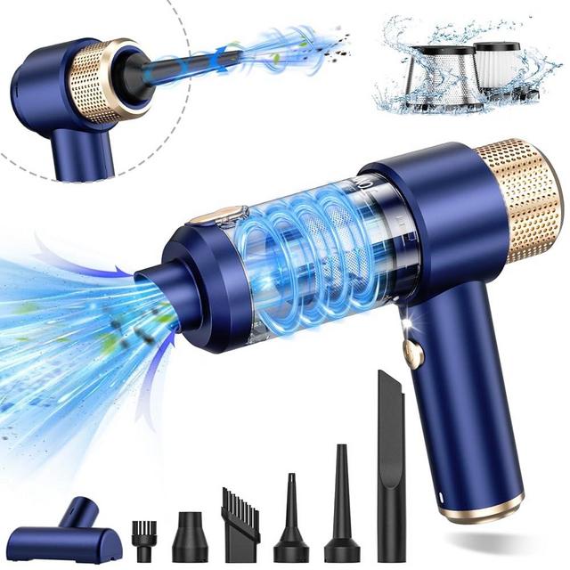 JONYJ Handheld Car Vacuum Cleaner, 16000PA Car Vacuum Portable Cordless, 2 in 1 Vacuum Cleaner and Air Duster with LED Light, Multi-Nozzles, 120W High Power Hand Held Vacuum for Car, Pet, Home, Office