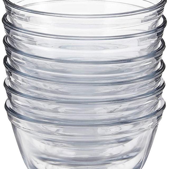 Anchor Hocking Glass Food Prep and Mixing Bowls, 1 Quart (Set of 6), Clear -,81573L11