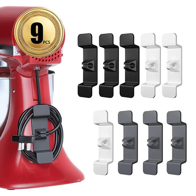 Cord Organizer for Kitchen Appliances, 9 Pack Appliance Cord Organizer Stick On, Cord Wrappers for Kitchen Appliances Compatible with Stand Mixer, Toaster, Air Fryer, Coffee Maker