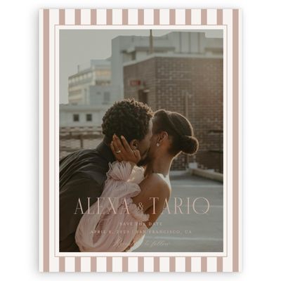 Latte, Brown Wedding Digital Save the Date - Azelie Photo