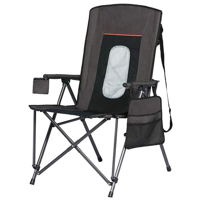 Portal Oversized Quad Folding Camping Chair High Back Cup Holder Hard Armrest Storage Pockets Carry Bag Included, Support 300 lbs