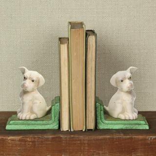 White Puppy Bookends