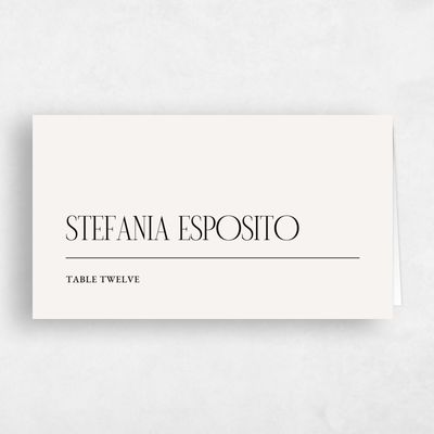 Light Oatmeal, Beige Wedding Place Card - Jaden
