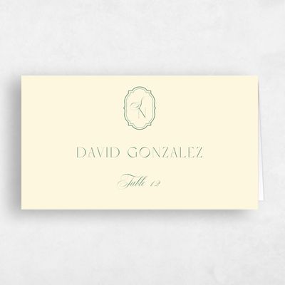 Cream, Yellow Wedding Place Card - Korina