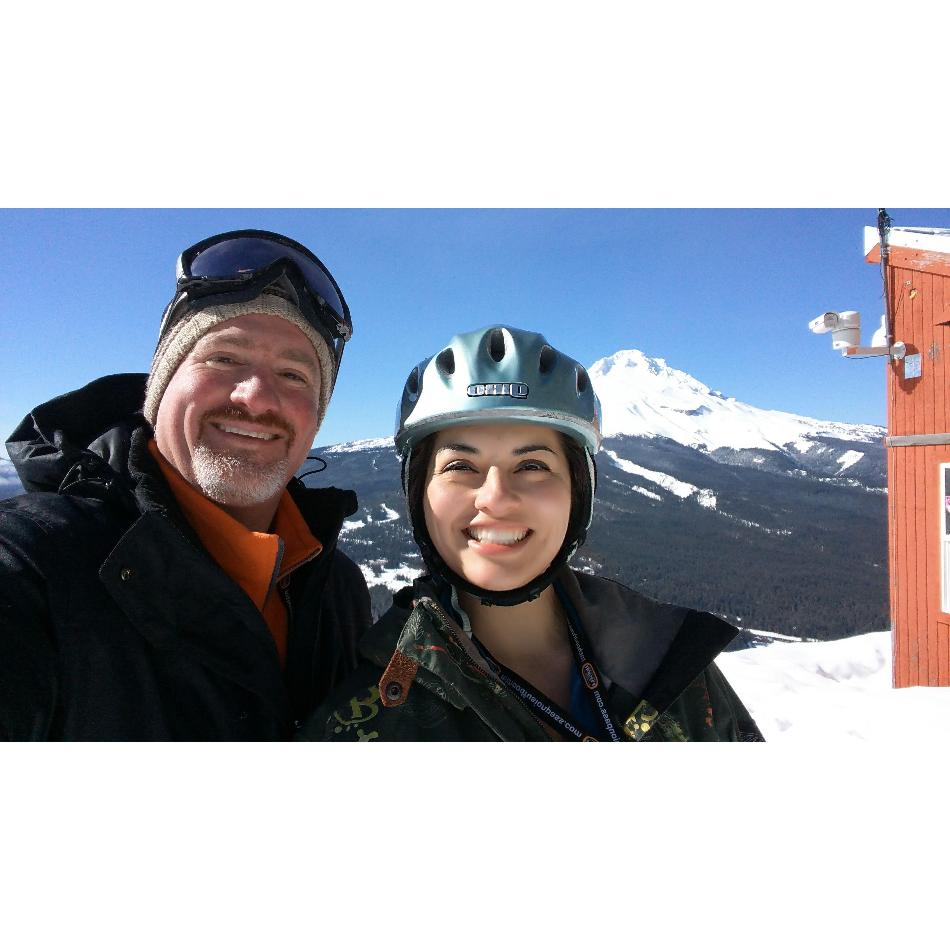 We always enjoy snowboarding together - March 2019 at Hoodoo