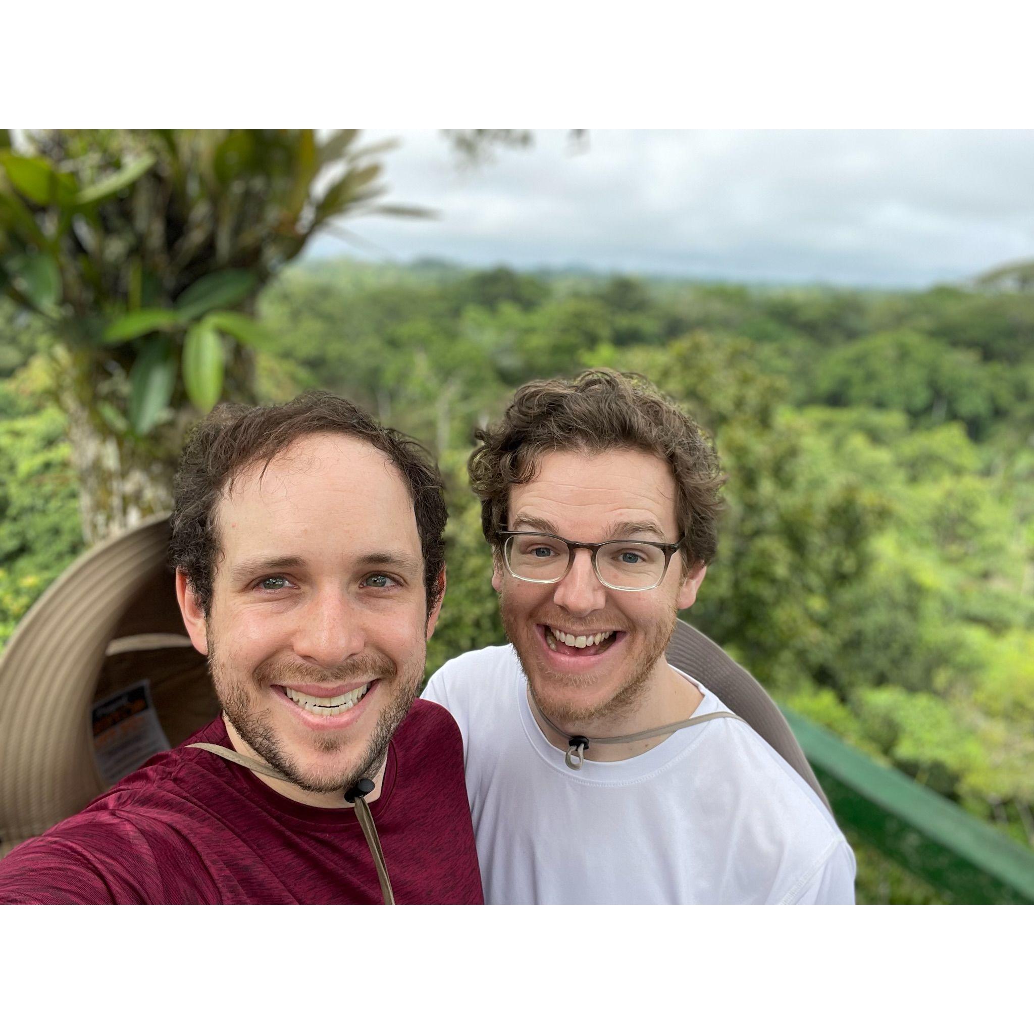 February 2024 - Ecuador - Sean was not good at using binoculars, but did spot monkeys having a procreation moment.