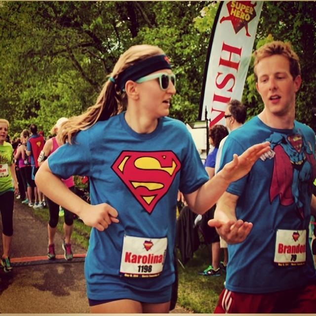Dapped up after finishing a half marathon together