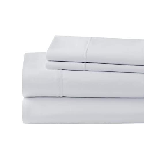1000 Thread Count Luxury Cotton Bed Sheets | 4 Piece Queen Bed Sheet Set - Fitted, Flat Sheet & Pillowcases | Deep Pocket Stretches Up to 20 Inch to Easily Cover Large Mattress - Bright White