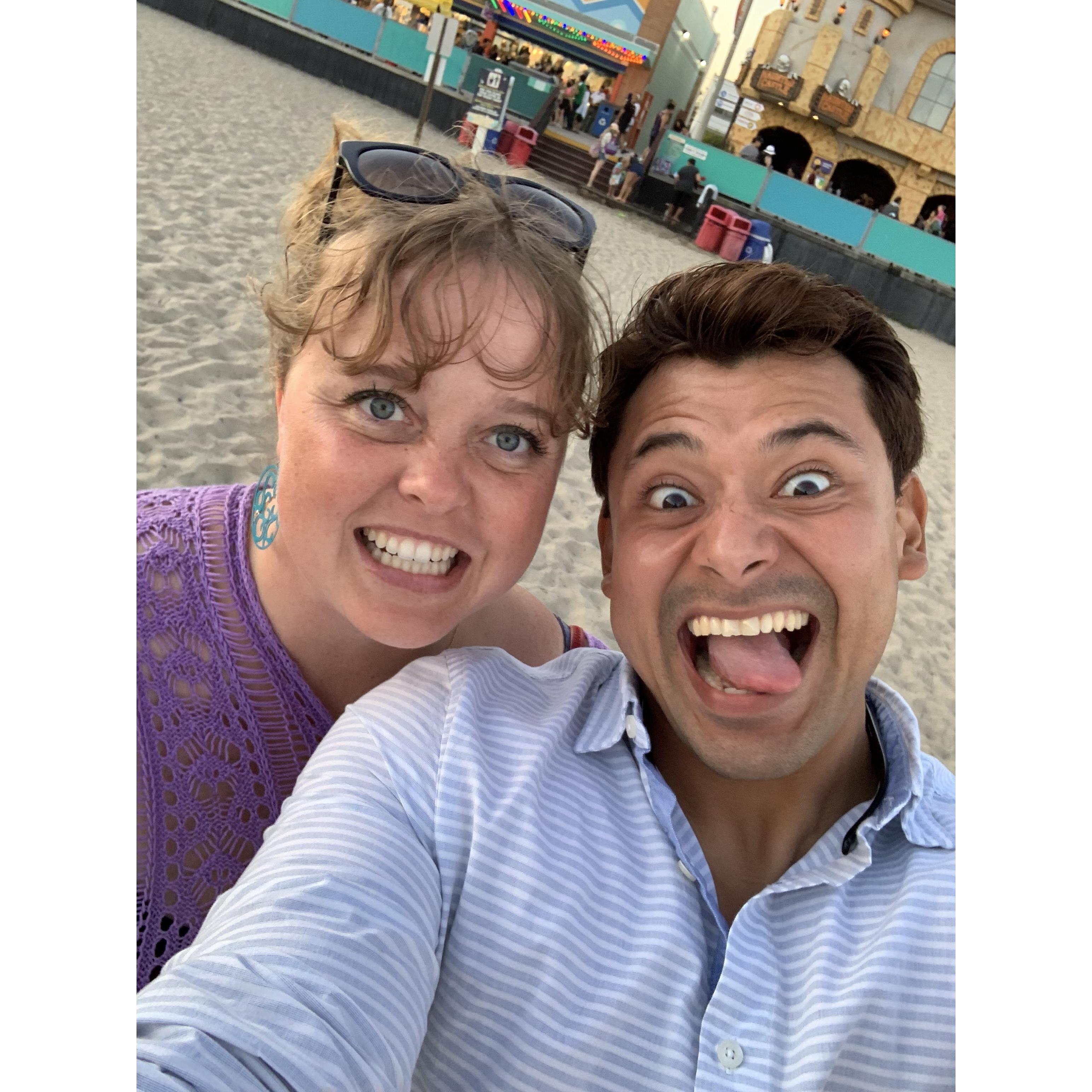 We're both about the same amount of goofy. This one is from some fun in Santa Cruz