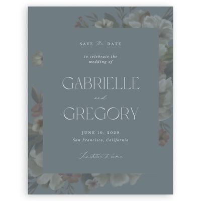 Teal, Blue Wedding Digital Save the Date - Canopy Classic