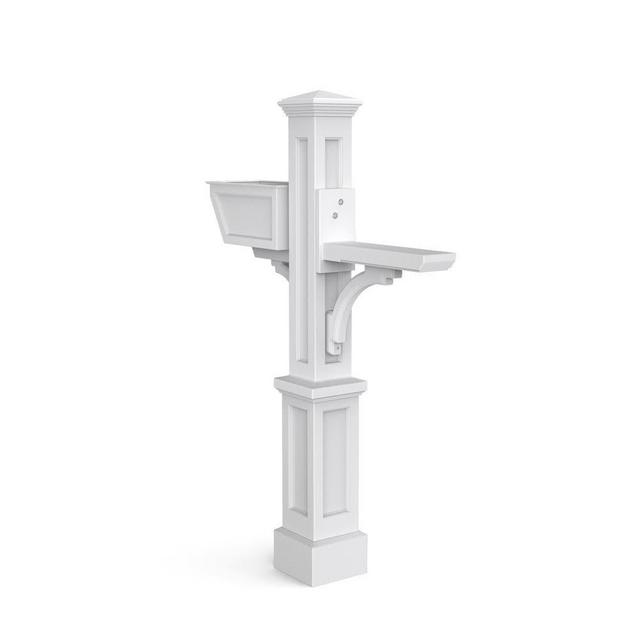 Westbrook Plus Plastic Mailbox Post, White