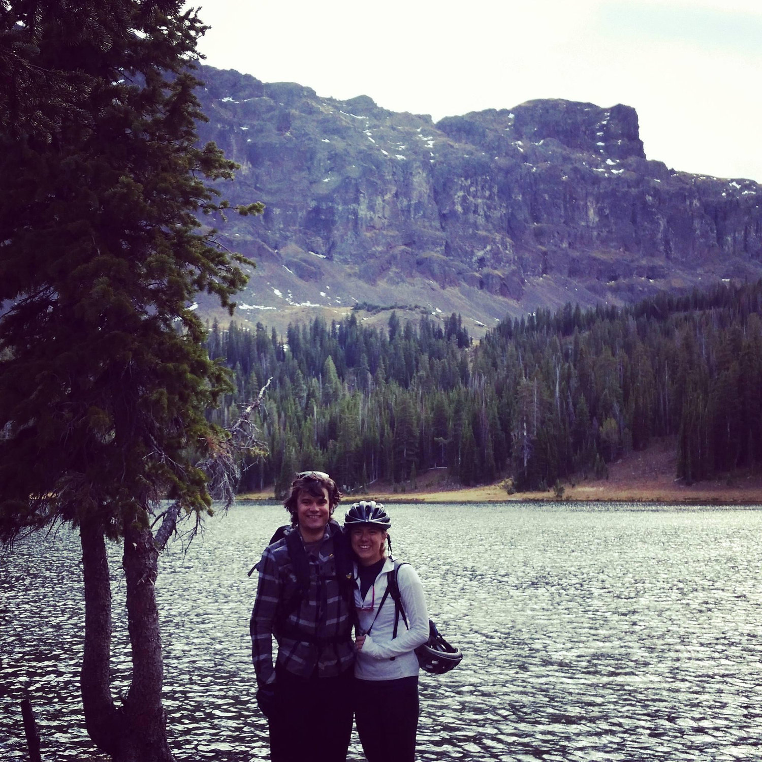 One of our first dates in the fall of 2014. We rode bikes to Emerald Lake.
