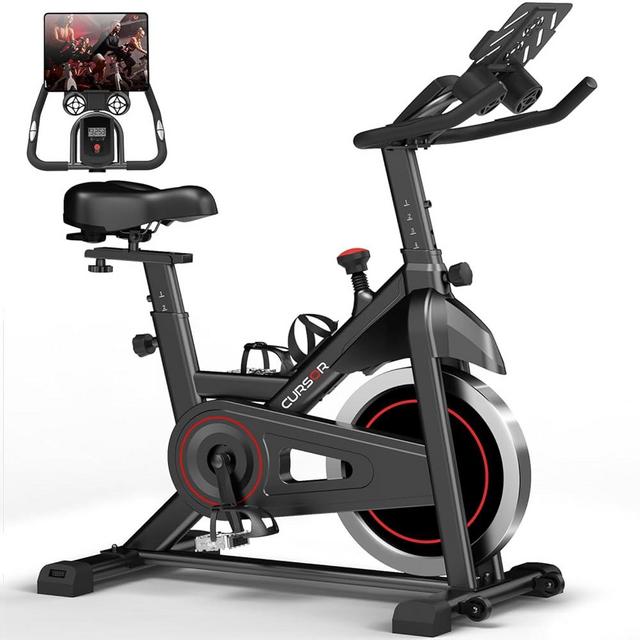 CURSOR FITNESS Exercise Bike, Stationary Bike for Home, Indoor Cycling Exercise Equipment, Recumbent Exercise Bike for Seniors, Workout Bike with Adjustable Comfort Seat