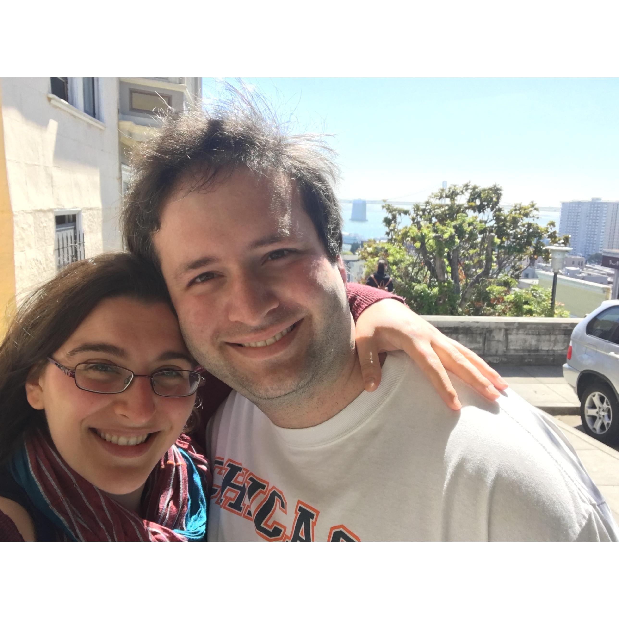 After we climbed a big hill in San Francisco-- one of Becca's favorite places to visit!