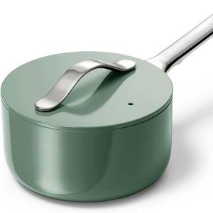 Caraway Nonstick Ceramic Sauce Pan with Lid (1.75 qt) - Non Toxic, PTFE & PFOA Free - Oven Safe & Compatible with All Stovetops (Gas, Electric & Induction) - Sage