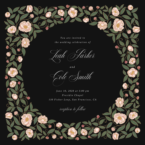 Beatrice Frame | Black | Zola Wedding Invitations
