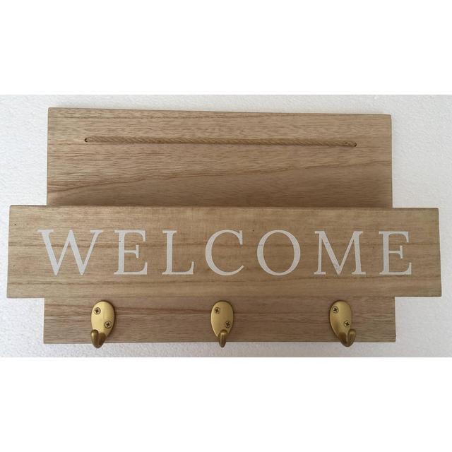 15" x 10" Wood Welcome Mail Station Light Gray - Threshold™