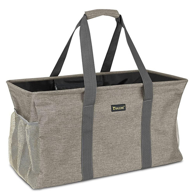 BALEINE Extra Large Utility Tote Bag with Wire Frame for Storage