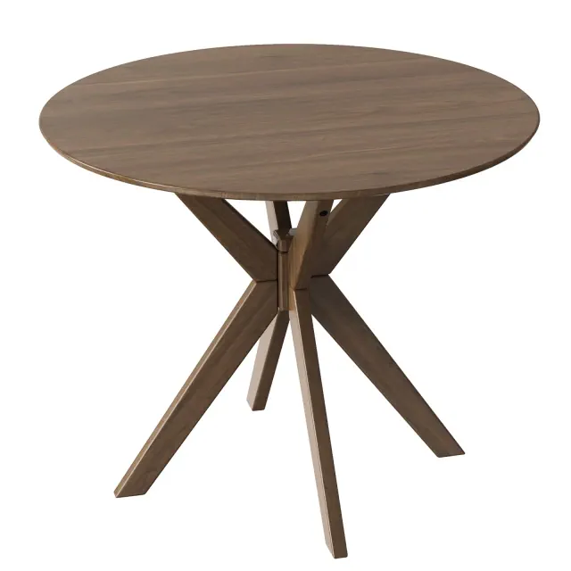 Costway Modern Round Wood Dining Table 35'' W/ Solid Wood Legs& Base for Home, Office