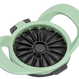 PrepWorks by Progressive Dishwasher Safe 16-Slice Thin Apple Slicer and Corer with Attached Safety Cover (Pistachio)