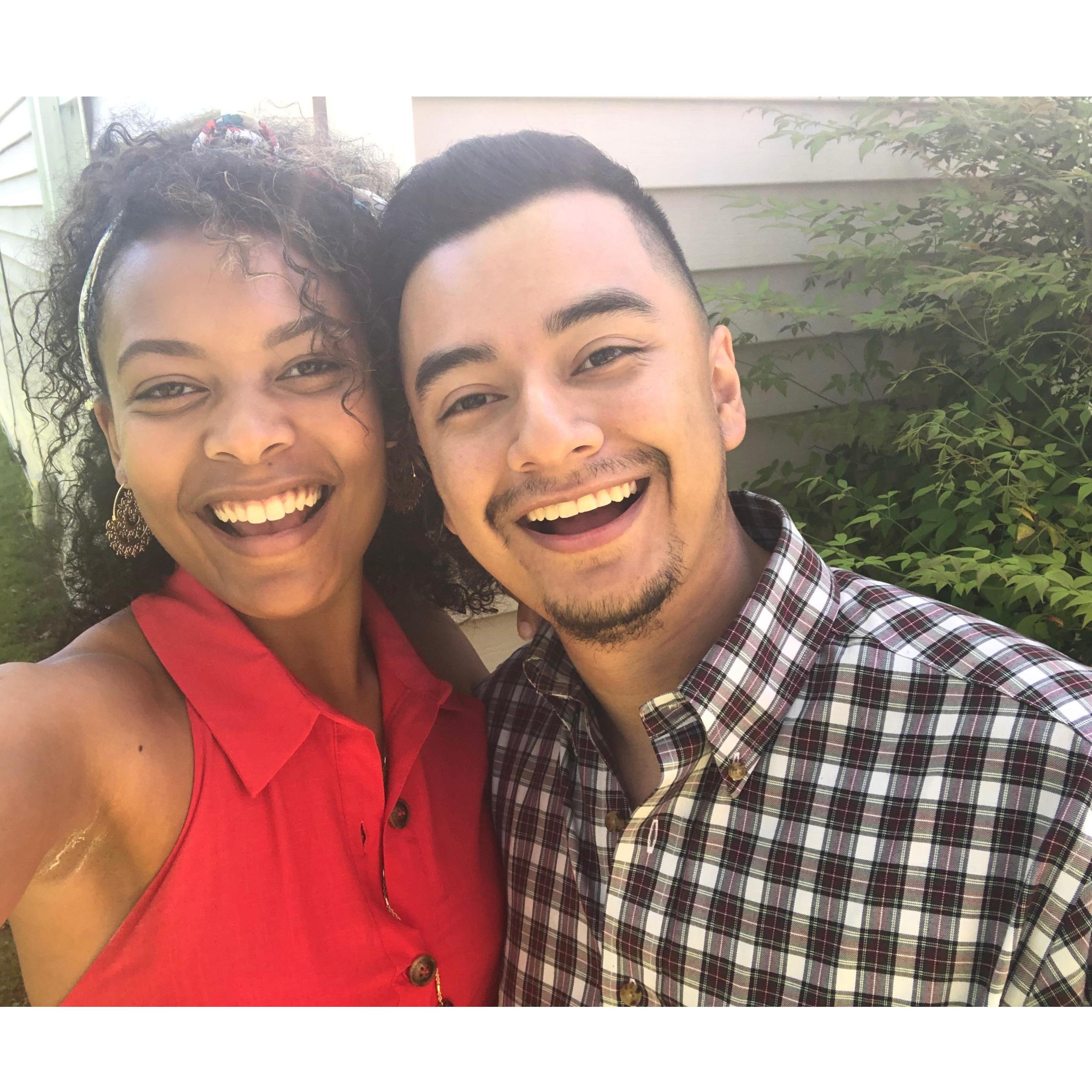 A rare picture of Daniel actually smiling lol