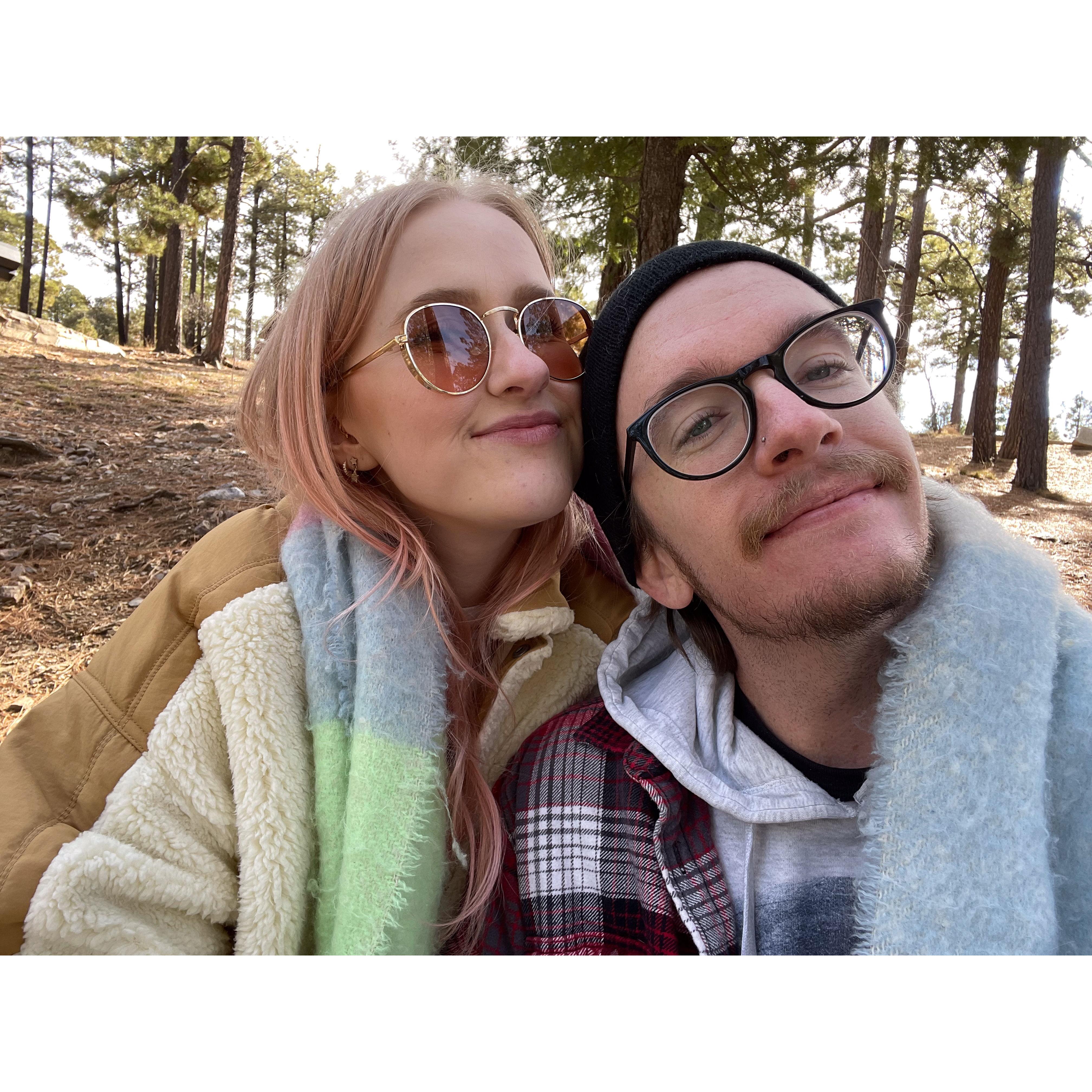 A quick selfie taken at our favorite picnic spot on Mt. Lemmon!