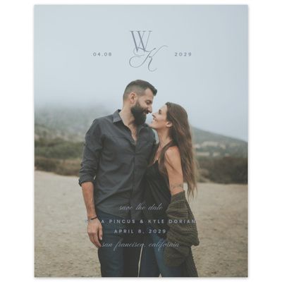Periwinkle Gray, Grey Wedding Digital Save the Date - Lux Photo