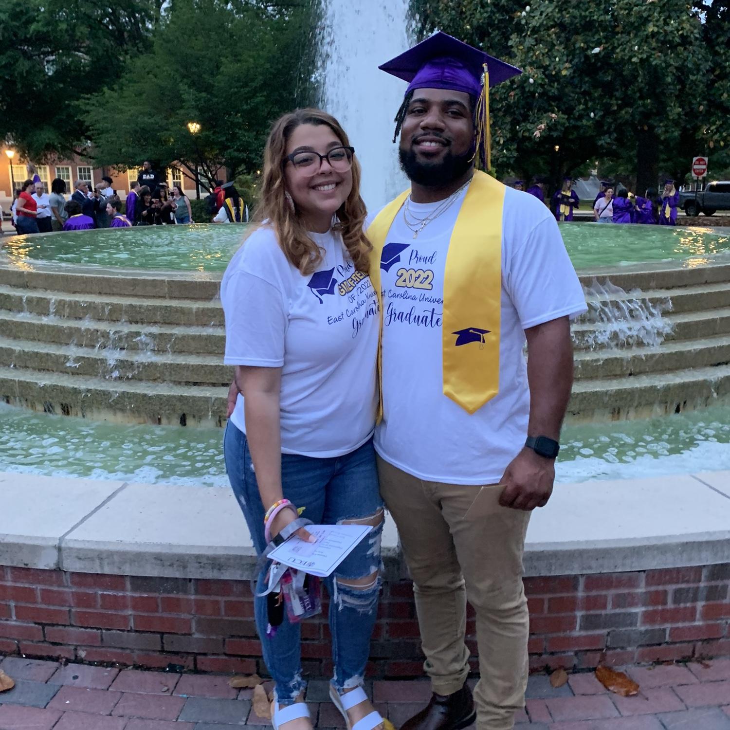 Right after he walked across the stage after his Criminal Justice graduation ceremony.