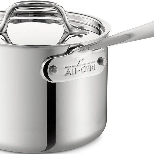 All-Clad 4201.5 Stainless Steel Tri-Ply Bonded Dishwasher Safe Sauce Pan with Lid Cookware, 1.5-Quart, Silver