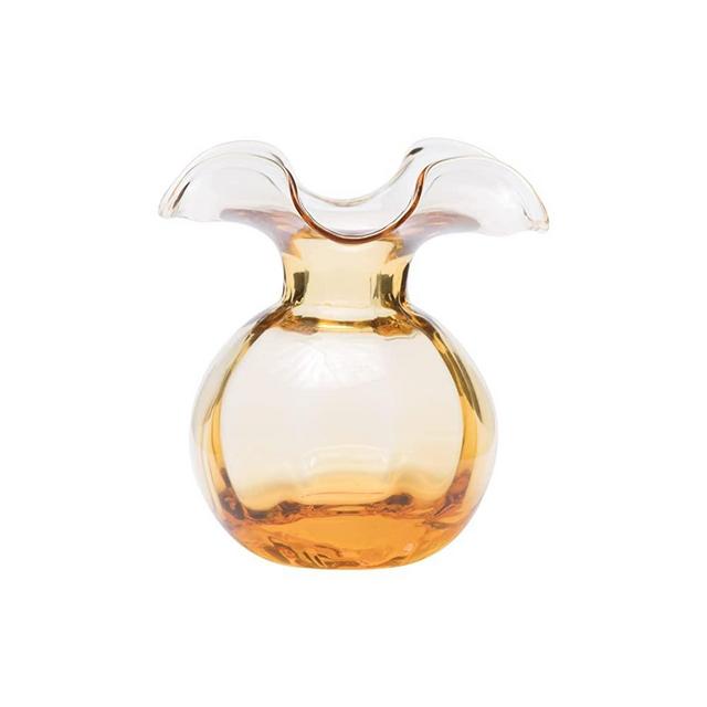 Vietri Italian Hibiscus Mouthblown Glassware Vase Collection (Bud, Amber)