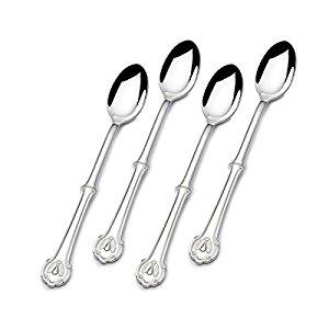Wallace Napoleon Bee Stainless Steel Iced Beverage Spoon (Set of 4), Silver